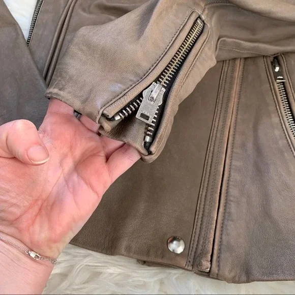 IRO Tara leather biker Moto jacket sz M motorcycle - Picture 5 of 14